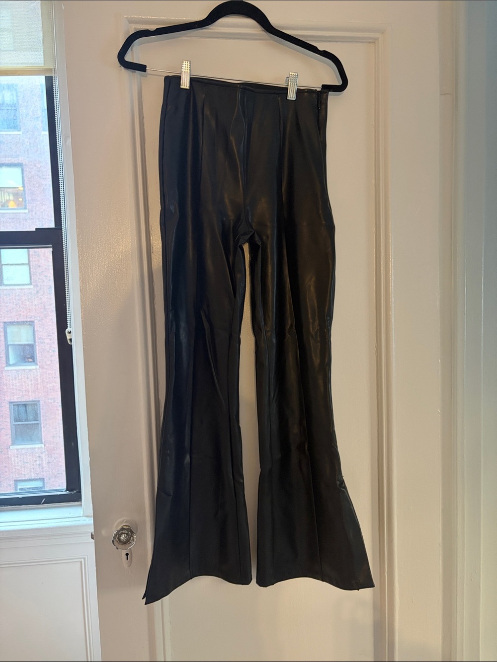 Abercrombie leather flare pants